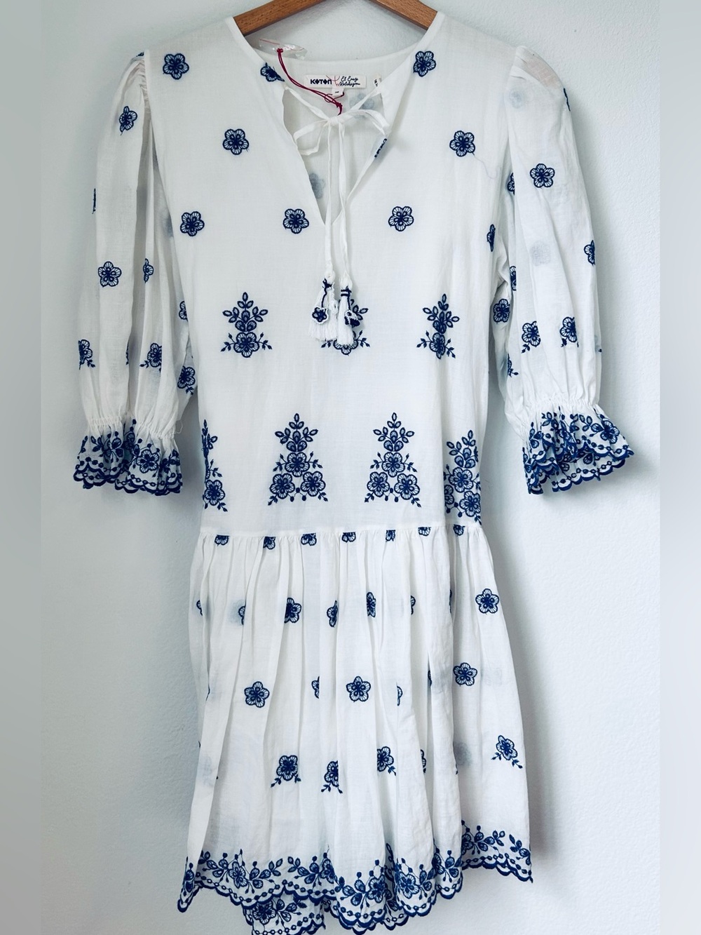 Romantic Boho Embroidered Dress,    
      Easy Coastal Girl Summer Style
